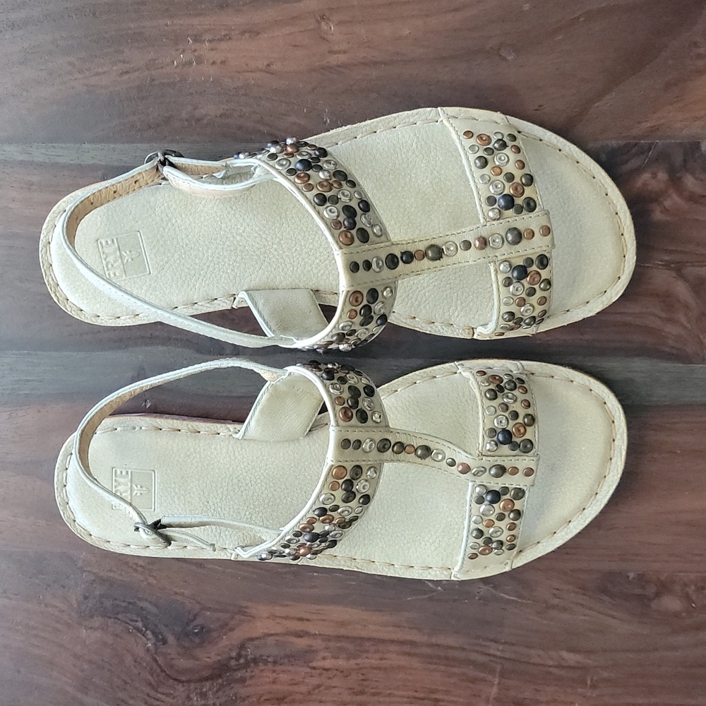 FRYE Metal Studded Leather Sandals